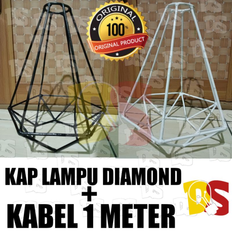 kap lampu plafon - gantung diamond klasik