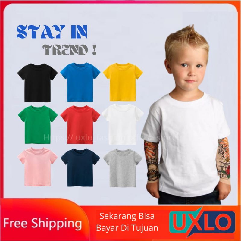 KAOS POLOS ANAK BAHAN COTTON COMBED 30S  UMUR 1 SAMPAI 9 TAHUN BAJU ANAK POLOS MURAH