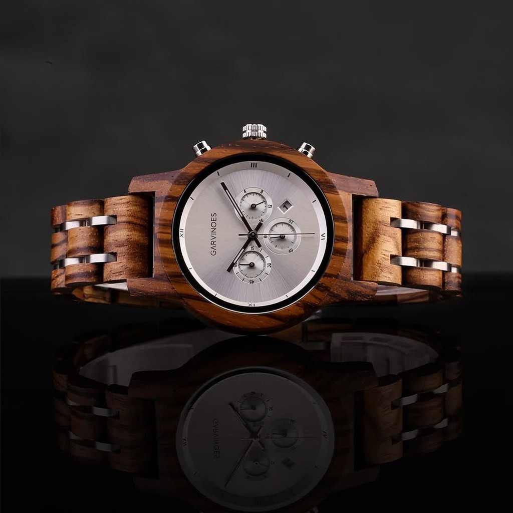 JAM TANGAN KAYU WANITA GARVINOES - Cassia Light Grey / JAM TANGAN BRANDED ORIGINAL ASLI