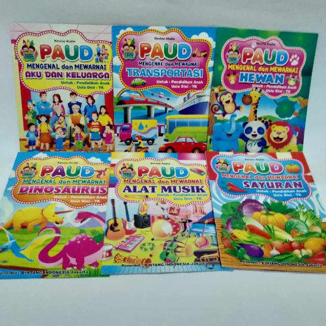  Buku Mewarnai Anak TK  dan Paud Mengenal Dan Mewarnai  