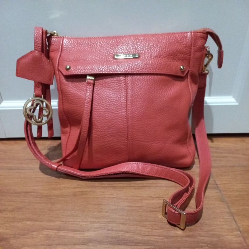 Preloved sling bag peach Marie Claire Paris