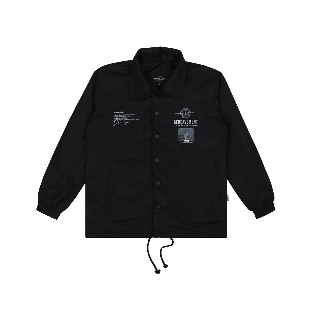 (Motif Baru) Jaket Dobujack Coach Jacket Bereavement Black Jaket Dobujack Premium Terbaru