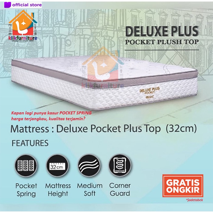 Kasur Deluxe Plus Pocket Spring 180x200 cm Central Spring Bed