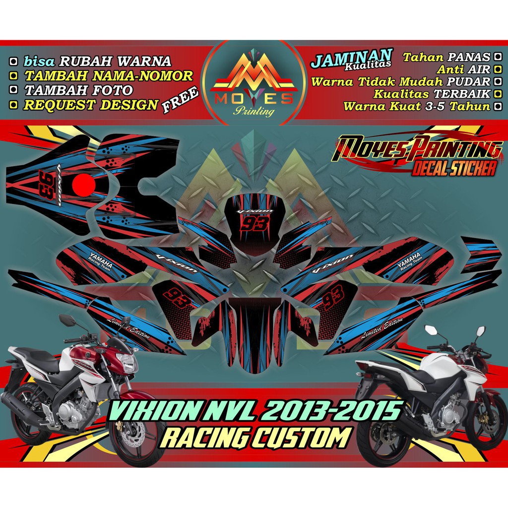 Decal vixion stiker motor vixion stiker decal yamaha vixion motip keren decal stiker fullbody yamaha