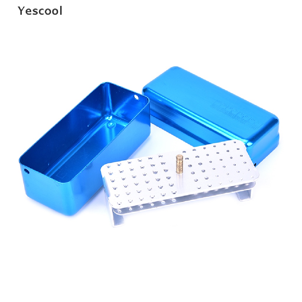 Yescool 1 Pc Kotak Sterilisasi 72 Lubang Bahan Aluminum Untuk File