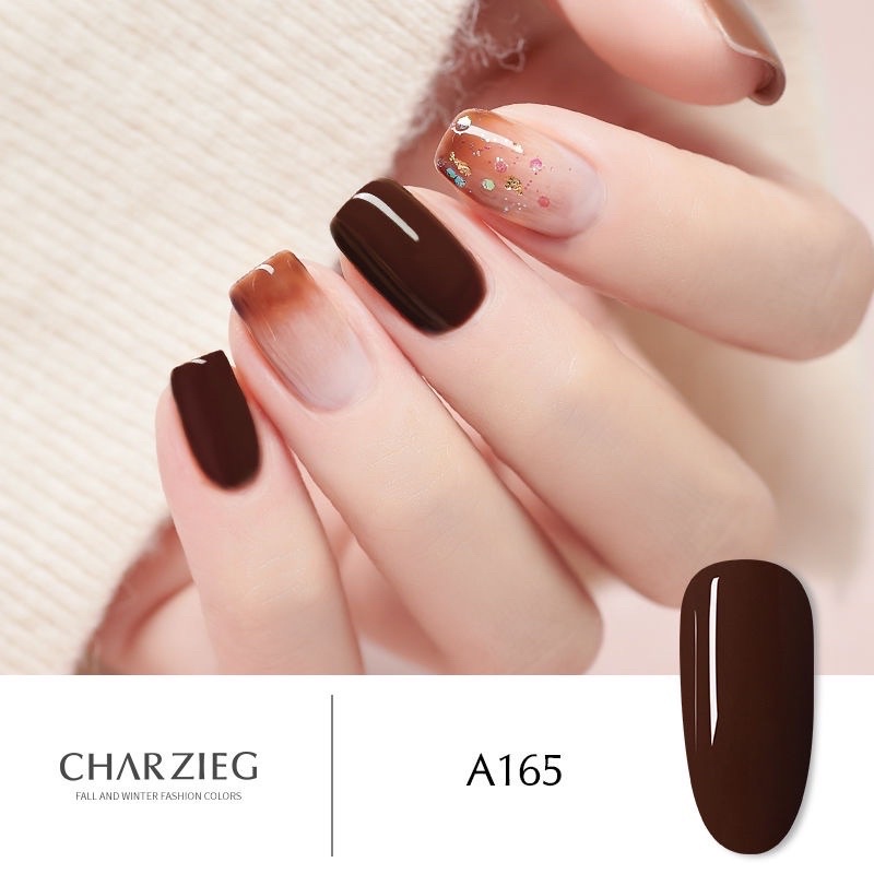 CHARZIEG GEL POLISH 15ml  BROWN SERIES soak off gel polish kutek kutex gel tahan 2 bulan nail art