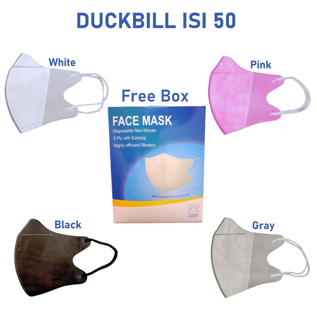 Warna Lengkap Masker Duckbill 50pcs Kf94 10pcs Kn95 10pcs Disposable Mask High Grade Quality
