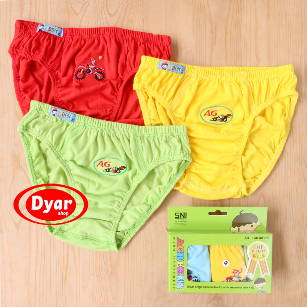[ 3 pcs ] CD Agree Kids AK 017 Celana Dalam Anak Laki Motif Celana Dalam Agree Kids 017 - Dyarshop