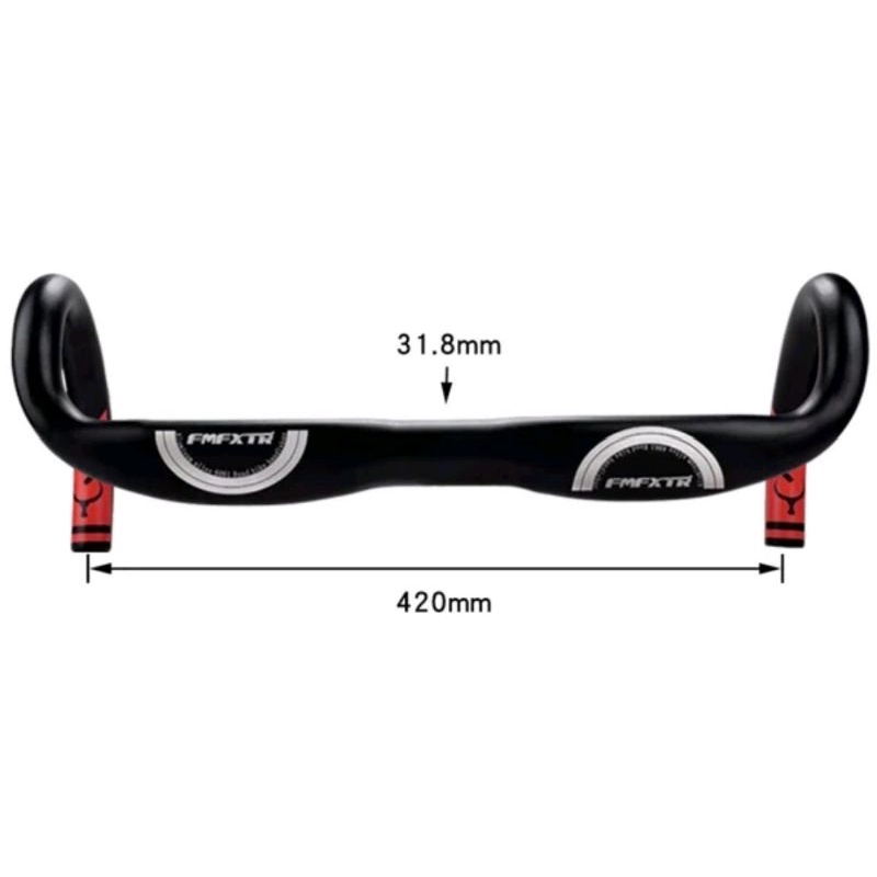 Handlebar Dropbar FMFXTR Stang Drop Bar Sepeda Balap Roadbike Road Bike Aero Pipih Alloy Alumunium