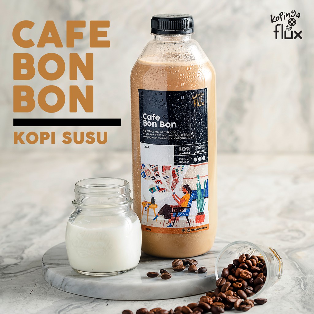 

Kopi Susu Manis (Cafe Bon Bon) 1 Liter - Kopi 1 Liter by Kopinya Flux