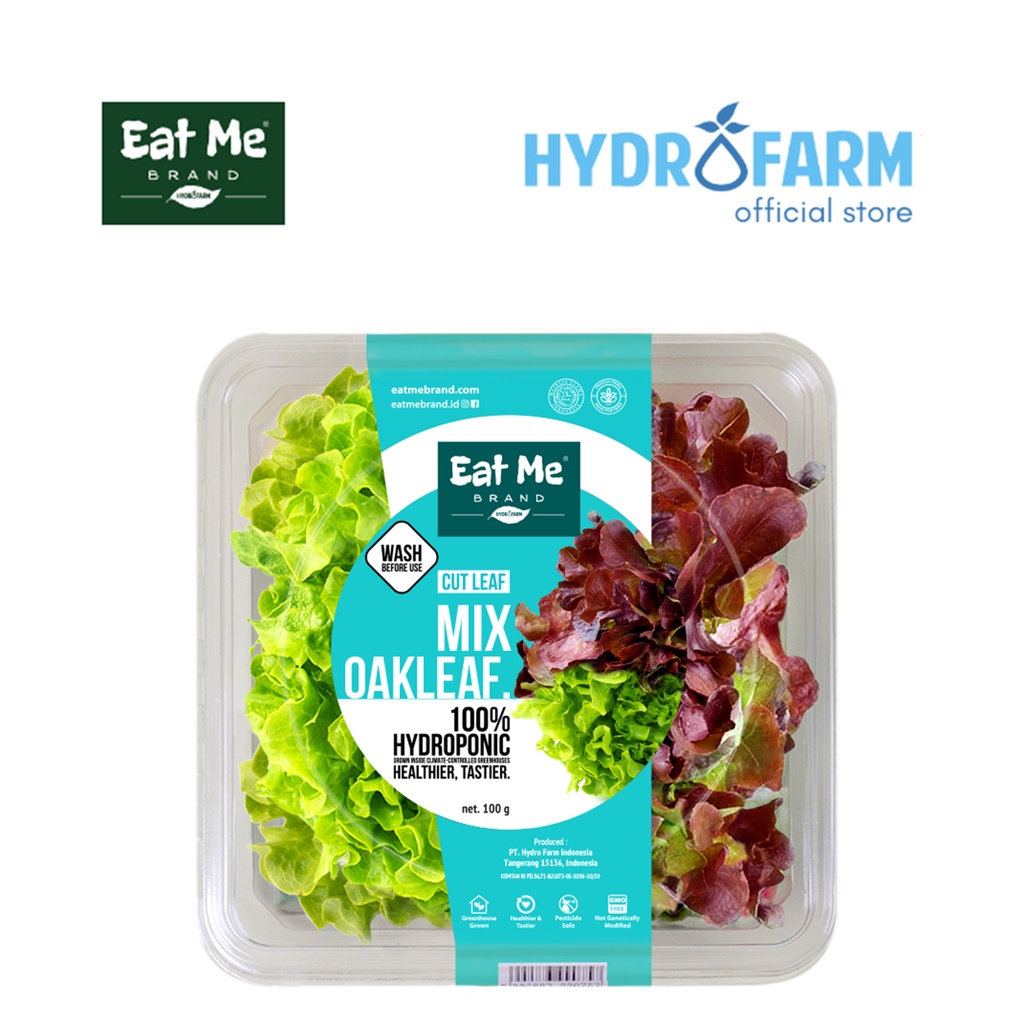 

Eat Me Brand - Cut Leaf Mix Oakleaf Lettuce Potongan Hidroponik (100g)