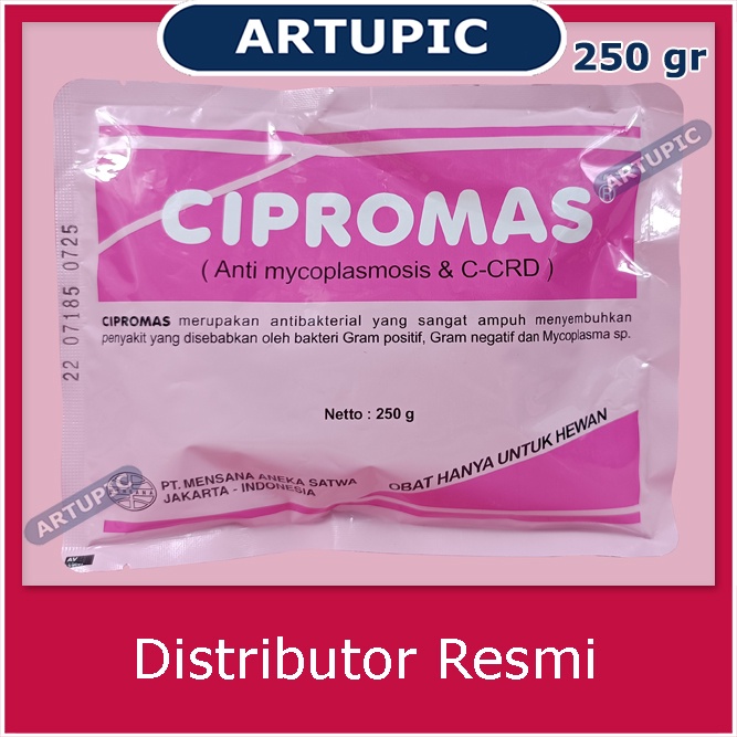 Cipromas 250 gram Obat Ayam Ternak Hewan Anti Mycoplasma CRD Snot Salmonela Cholera Kolera Coryza