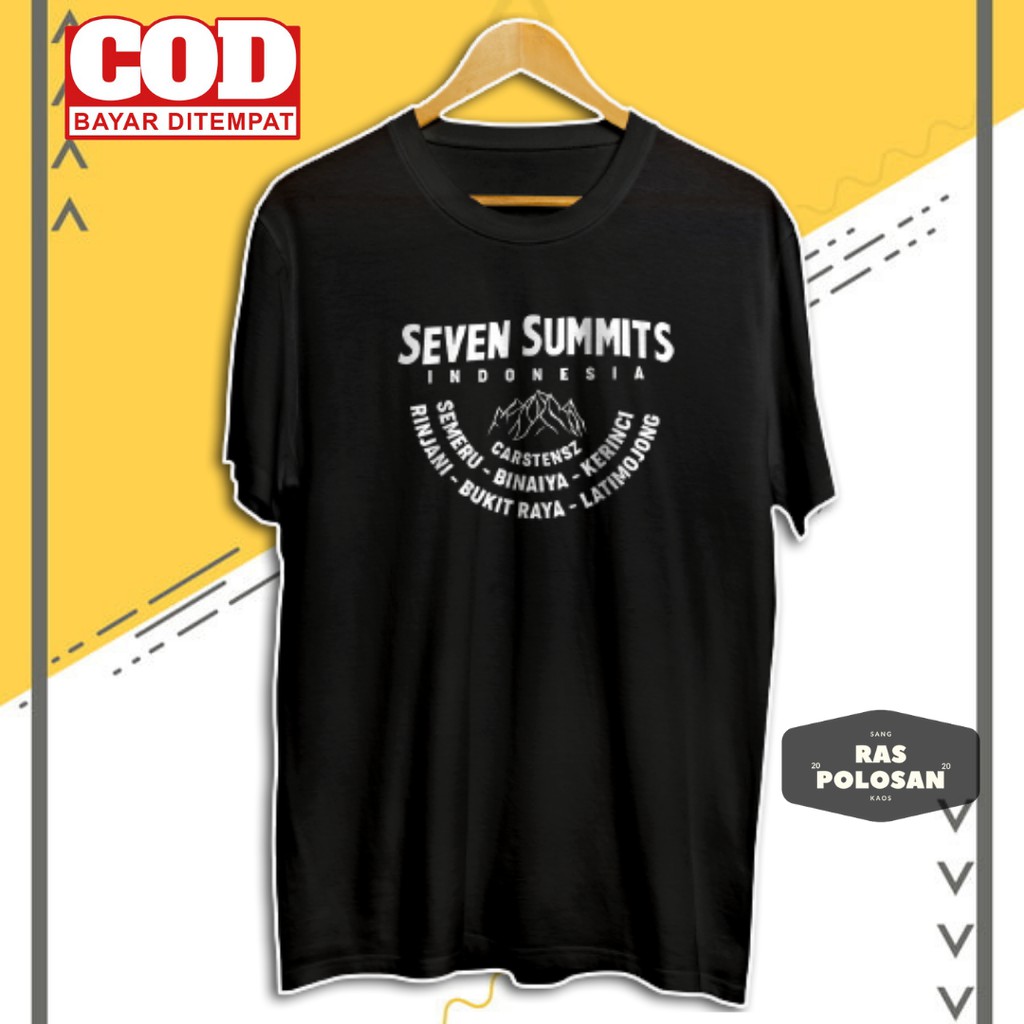 KAOS PENDAKI KAOS GUNUNG KAOS  ADVENTURE BAJU KAOS DISTRO PRIA SEVEN SUMMITS INDONESIA