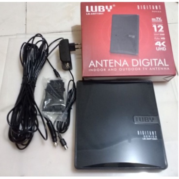 LUBY Antena TV Digital Indoor Outdoor LB-ANT1001 + Kabel 12 Meter ANT1001