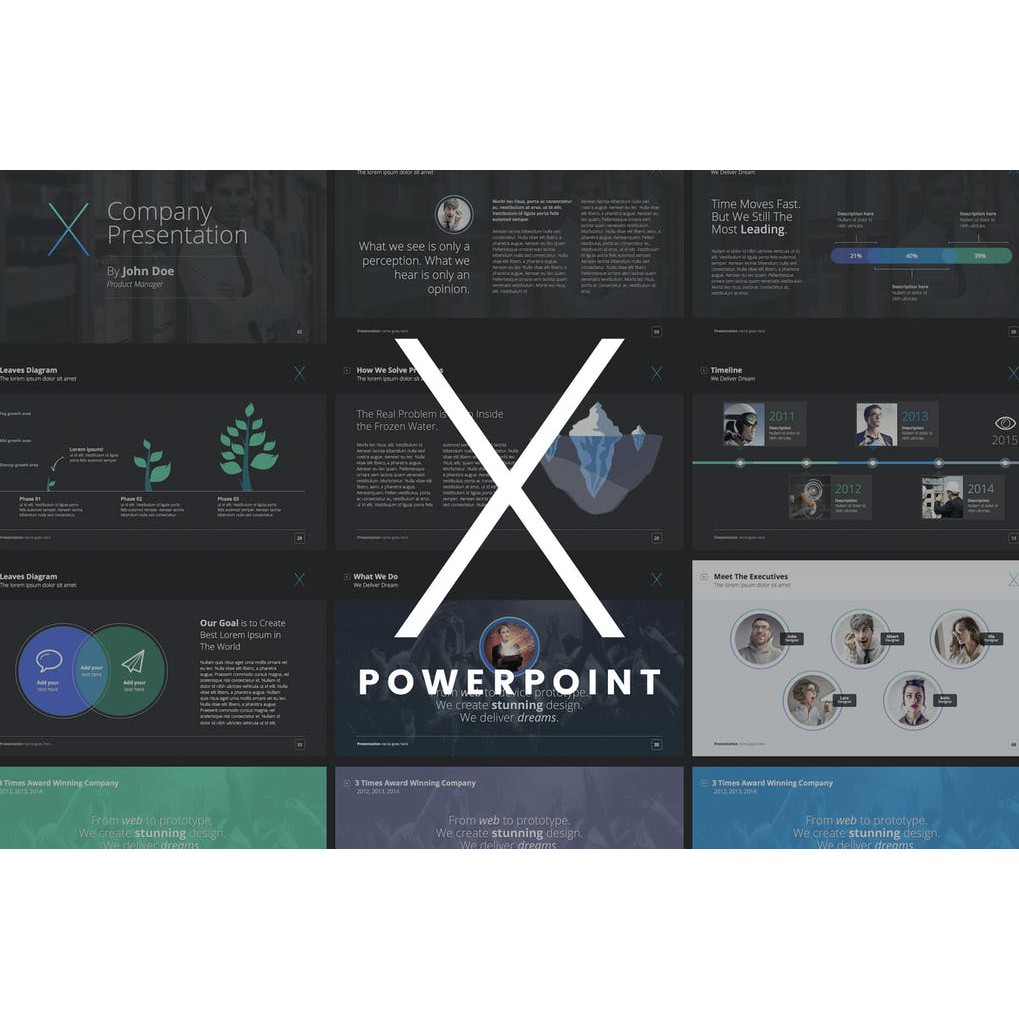 

Template Powerpoint : The X Note 40+ kreatif Slide