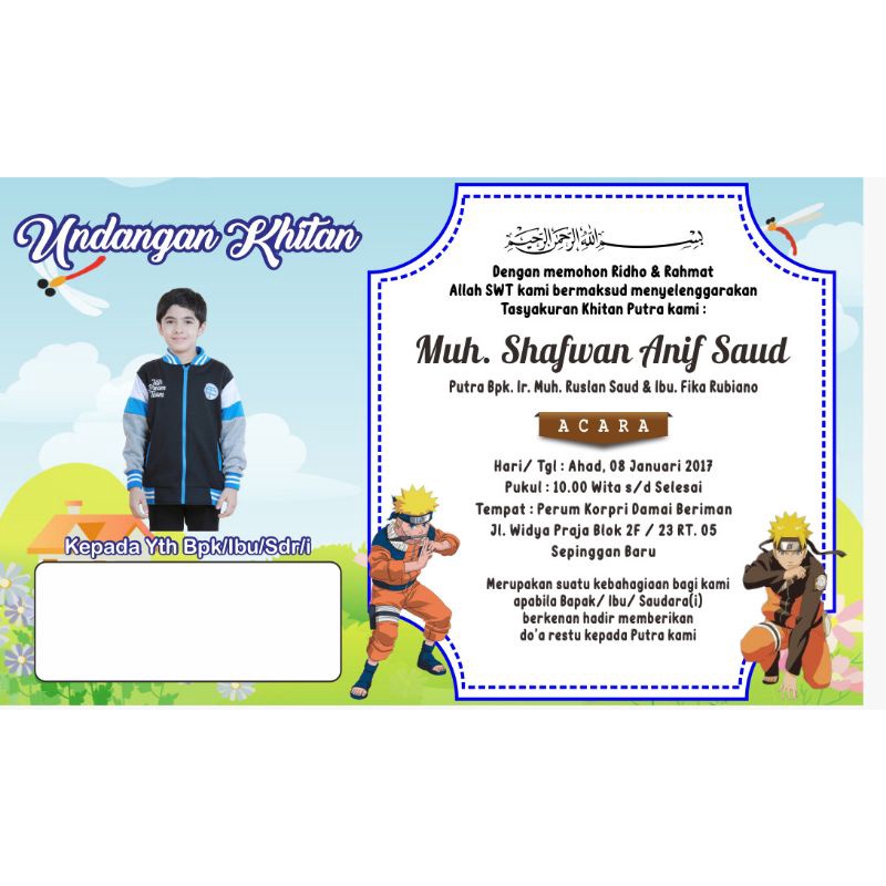 Undangan Khitan/Undangan Sunatan/Kartu Khitan/Undangan Syukuran