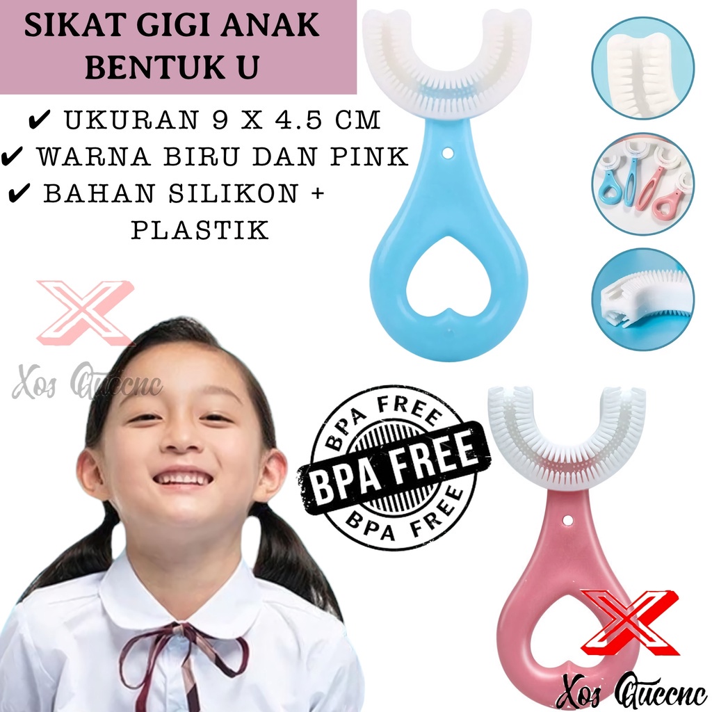 [XOQ] SIKAT GIGI ANAK BENTUK U BAHAN SILIKON / TRAINING TOOTHBRUSH / TOOTH BRUSH BABY SILICON TYPE U SIKAT GIGI ANAK SIKAT