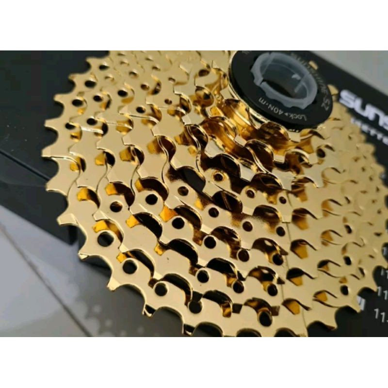 Sprocket Gold 8 Speed Sunshine sprockets gear Gir Sepeda cassete 8sp sp kuning emas ztto bolany zrace ltwoo bisa sepeda lipat federal seli mtb roadbike balap road bike