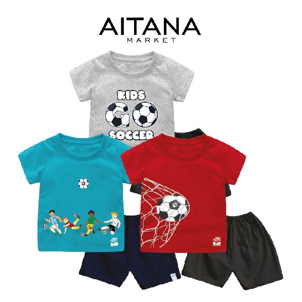 Setelan Bayi &amp; Anak Fourkids Soccer Edisi NAF World Cup Usia 6 Bulan-8 Tahun Bahan Katun Premium