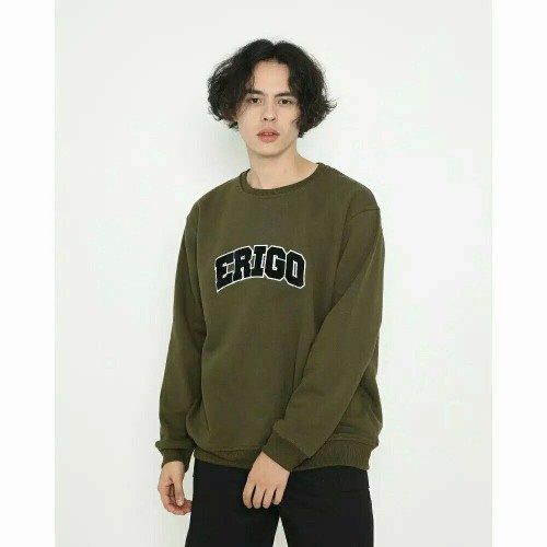 Erigo Crewneck  Apparel Unisex/Sweater Erigo PRIA WANITA/NEW HIJAU ARMY