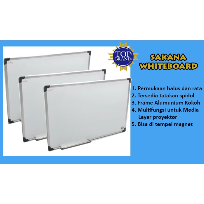 

Papan Tulis Sakana White board magnetik 40x60 cm Papan Tulis Murah Kualitas Premium