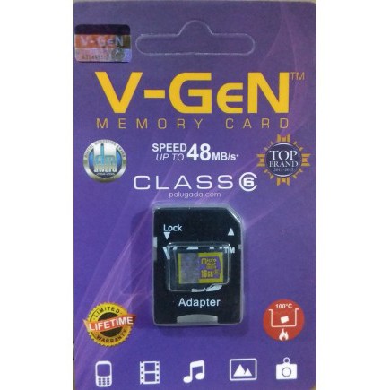 V-GEN Memory Micro sd Transflash VGEN Turbo 16GB 32GB + Adaptor V Gen