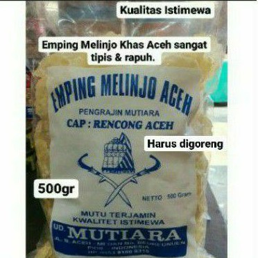 

500G EMPING MELINJO ACEH MENTAH CAP RENCONG ACEH TIPIS RAPUH 500GR