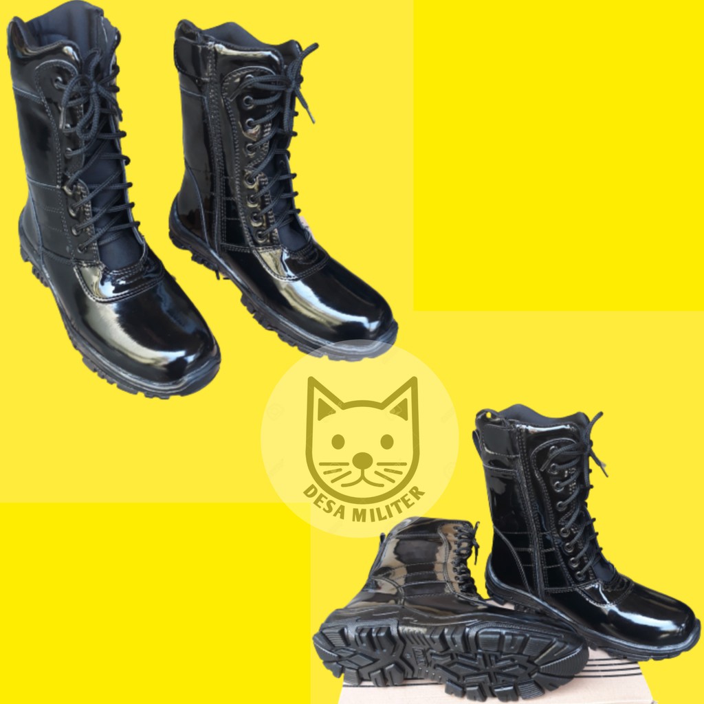 Sepatu PDL Kilap Resleting TNI POLRI