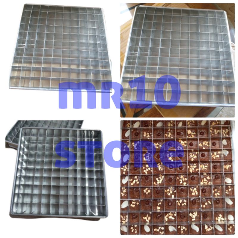 loyang brownies 20x20 isi 100 lubang sekat/loyang brownies sekat