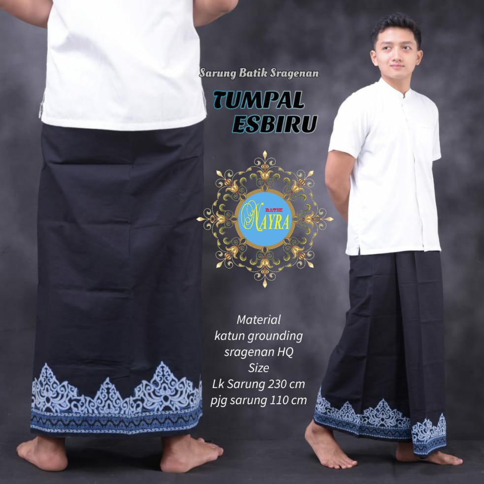 Sarung batik Tumpal Esbiru Nayra Batiksoloamanah 110.000