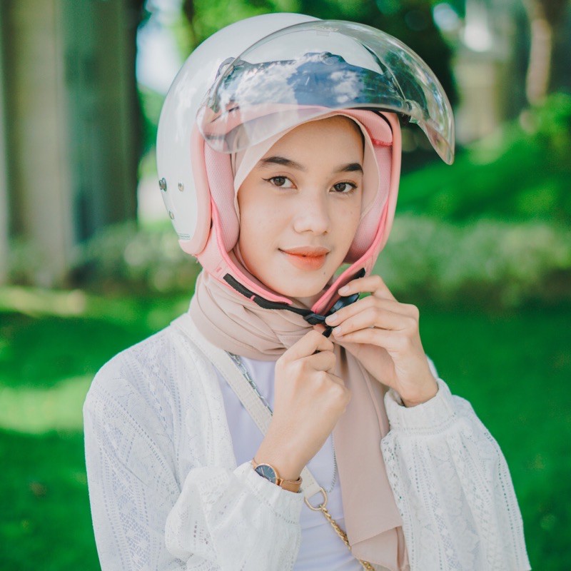 Helm Bogo Dewasa Retro Hijab Wanita