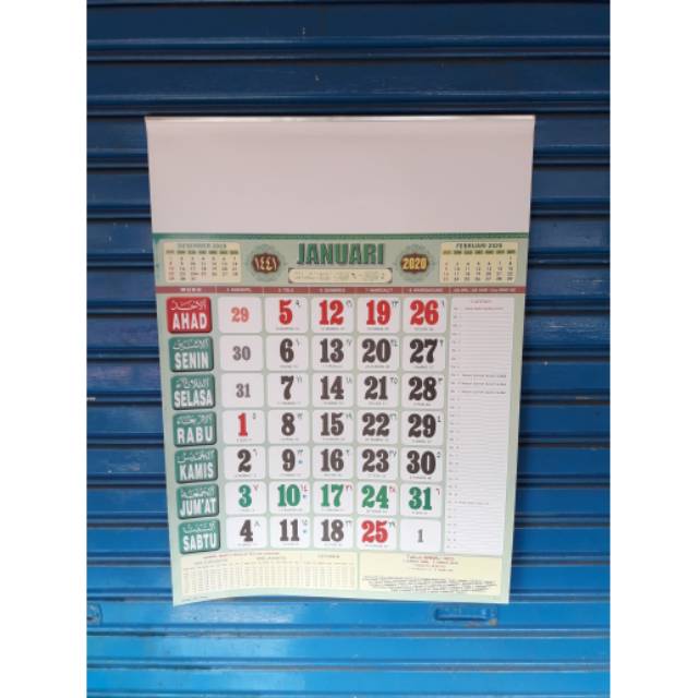 

Kalender Kerja Wuku Super Full Color Tahun 2020