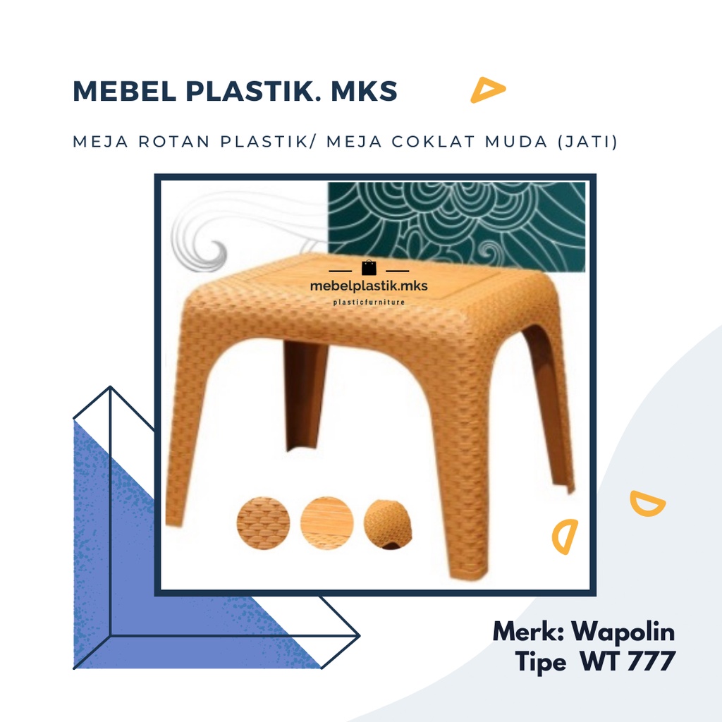 Meja Rotan/ Meja Kopi/ Meja Plastik Wapolin WT 777