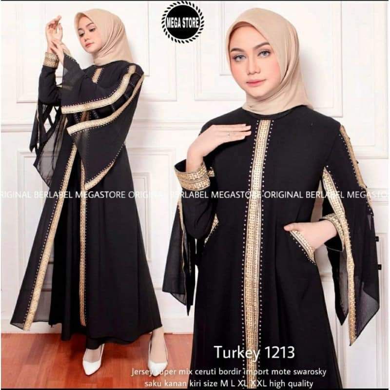 Basic Abaya Arab Saudi Hitam Abaya Dhubai Abaya Turkey Maxi Dress Kain Jetblack Saudi  Hitam