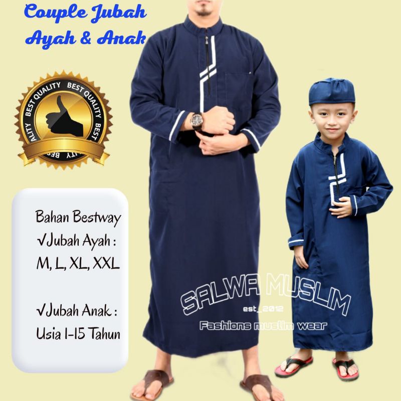 Jubah gamis CAUPLE set ayah dan anak baju muslim pria baju anak baju gamis