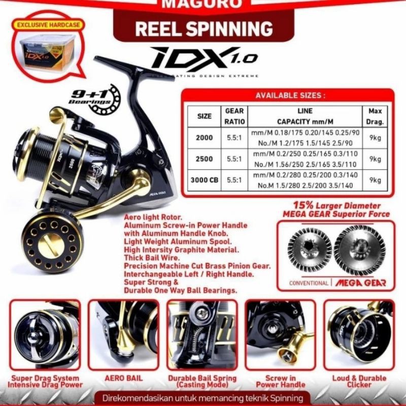 Reel MAGURO IDX 1.0 POWER HANDLE 2000 2500 3000CB