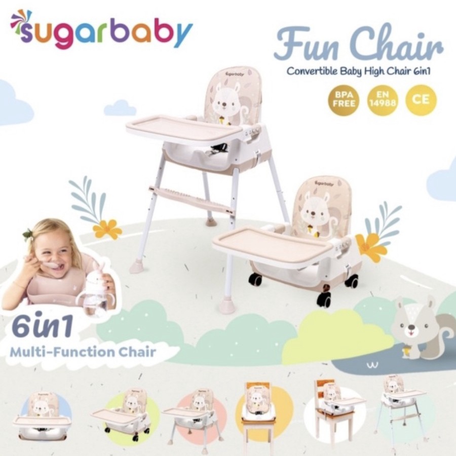 Kursi Makan Bayi Sugarbaby Fun Chair Convertible Baby High Chair 6in1