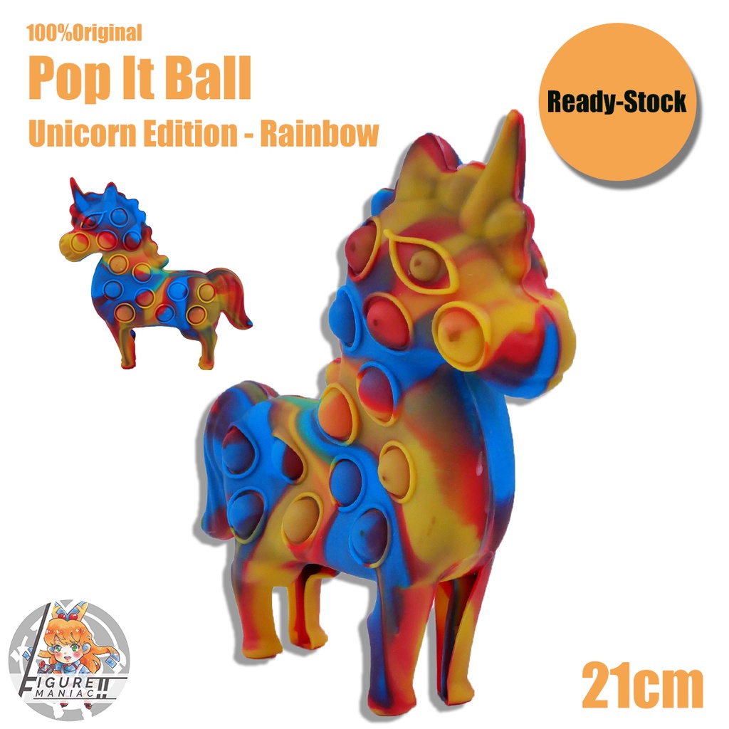 Pop It Ball - Unicorn Edition 21 Cm Squishy Mainan Anak