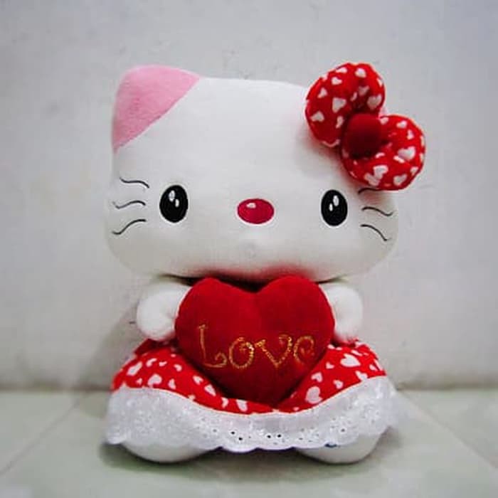 Terbaru Boneka Hello Kitty Dress Love Cute M Merah