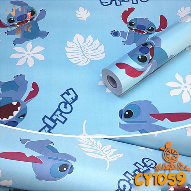 Wallpaper Dinding Stiker Motif Salur Biru / Salur Hijau / bunga shaby/ Motif Batik UKURAN 45CMX1M