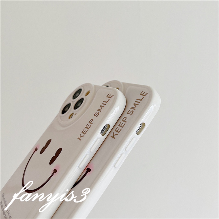 Compatible For iPhone 13 12 11 Pro Max X XR Xs Max 8 7 Plus SE 2020 Soft Case Silikon Desain Smiley Untuk