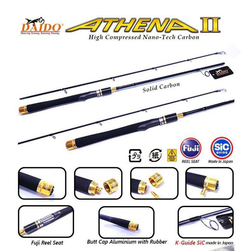 Set Pancing Sungai Empang Joran Daido Athena II Reel Daido Daimos Pro Lengkap Siap Pakai
