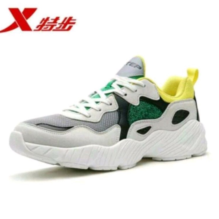 OBRAL Xtep Retro Original Sepatu Olahraga - White Dept Yellow Clasik