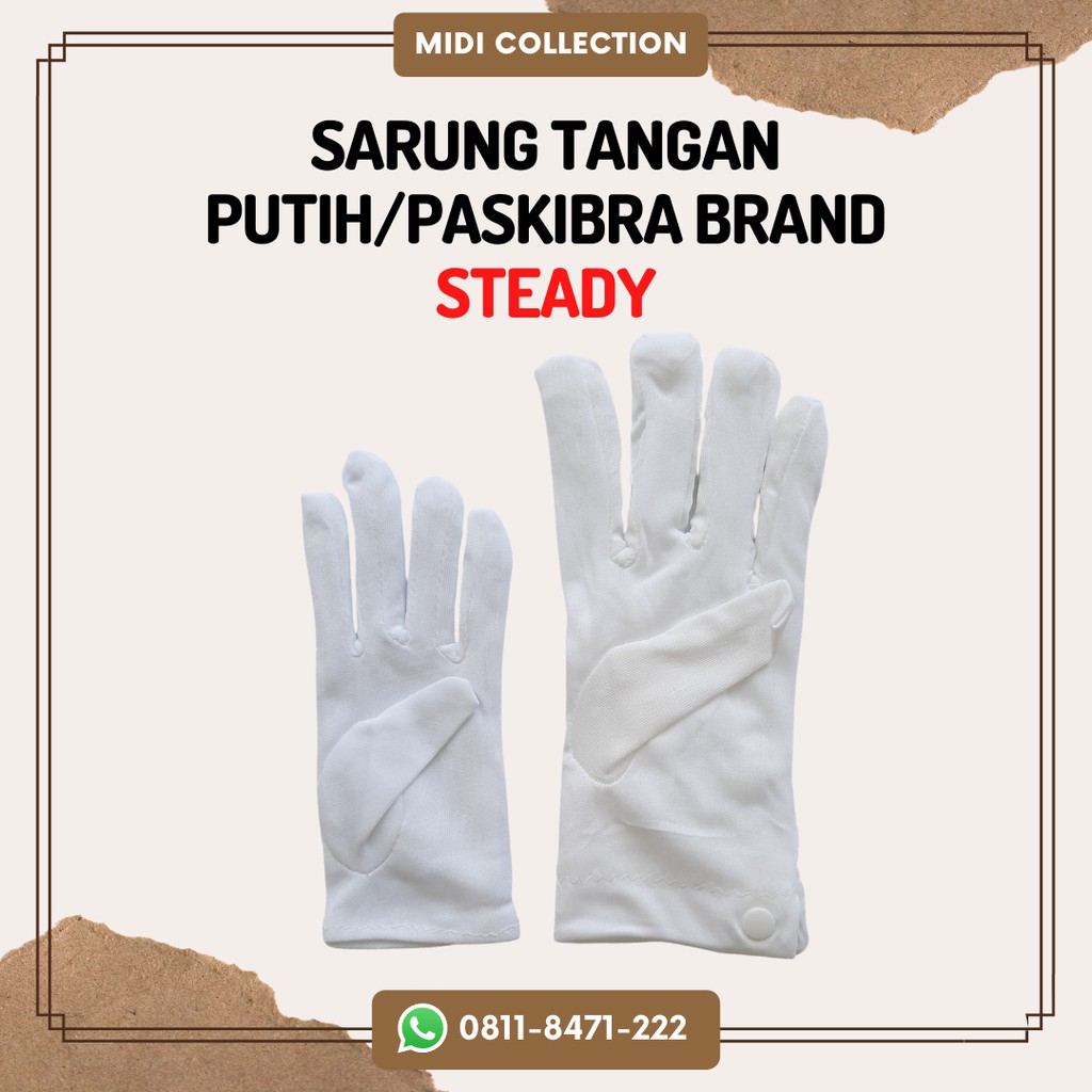 Sarung Tangan Putih Atau Paskibra Ukuran Besar Dan Kecil Brand Steady Shopee Indonesia