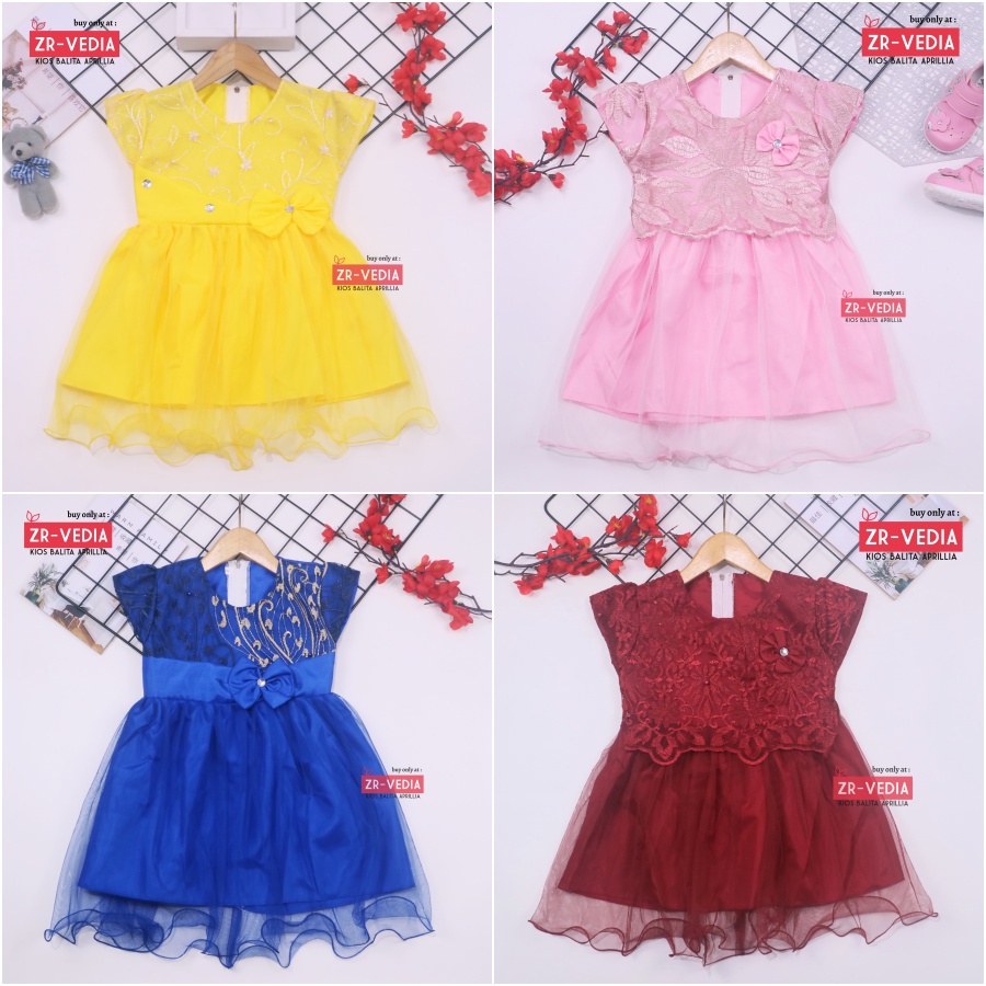 Gaun Baby Bella Uk. 6-18 Bulan / Dress Bayi Murah Baju Perempuan Gaun Pesta Anak Cewek Princess Kids
