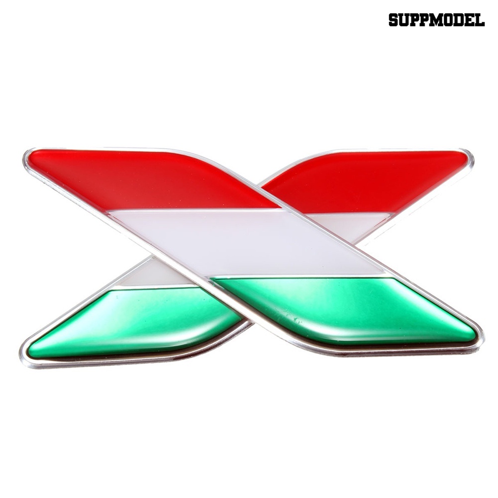 Car 2Pcs Stiker Emblem Bendera Italia 3D Anti Air Untuk Dekorasi Mobil