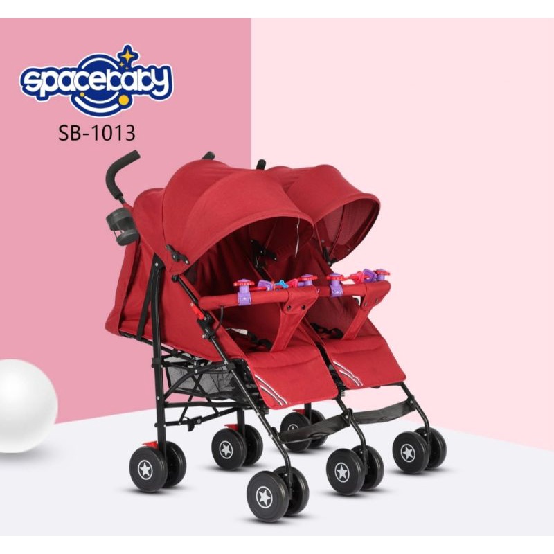 KERETA DORONG BAYI ANAK KEMBAR / TWIN BABY STROLLER SPACE BABY SB 1013 KERETA DORONG KEMBAR BABY TWINS / LW 366/PC-K9300/LW 938