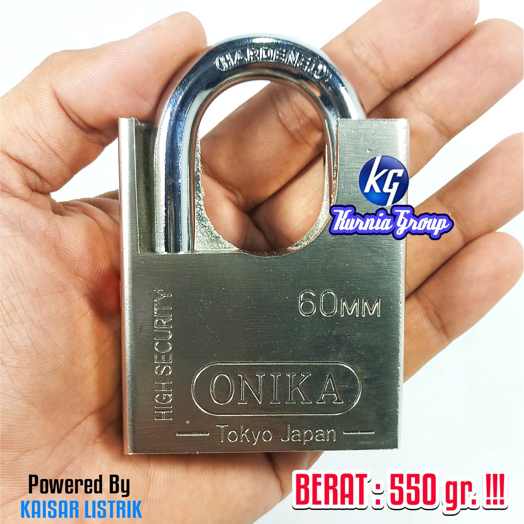 GEMBOK ONIKA JAPAN PREMIUM 60MM BAJA Super TEBEL AMAN PAdlock Pintu Gerbang Rantai Toko Kualitas JOS