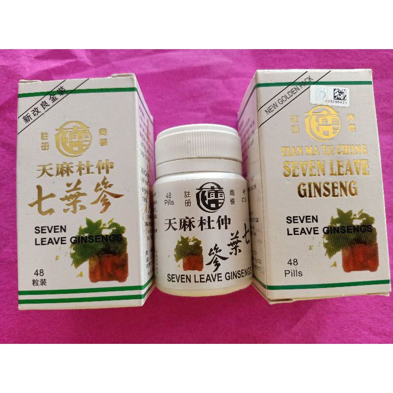 Tian ma tu chung seven leave ginseng 48pills botol plastik import original