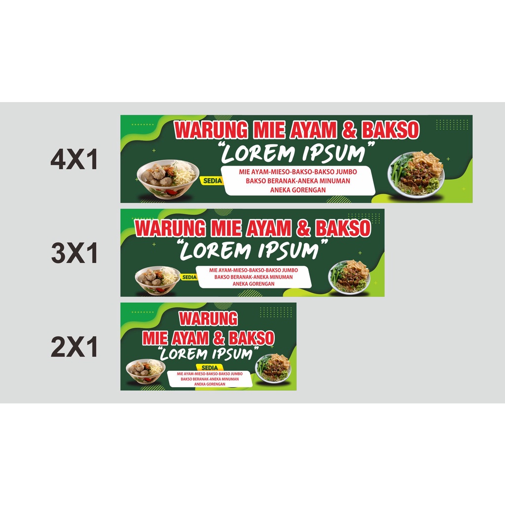 Jual SPANDUK BANNER MIE AYAM BAKSO TERMURAH TERBAIK HASIL TAJAM DESAIN